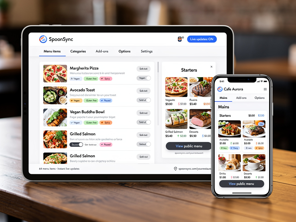 SpoonSync menu setup
