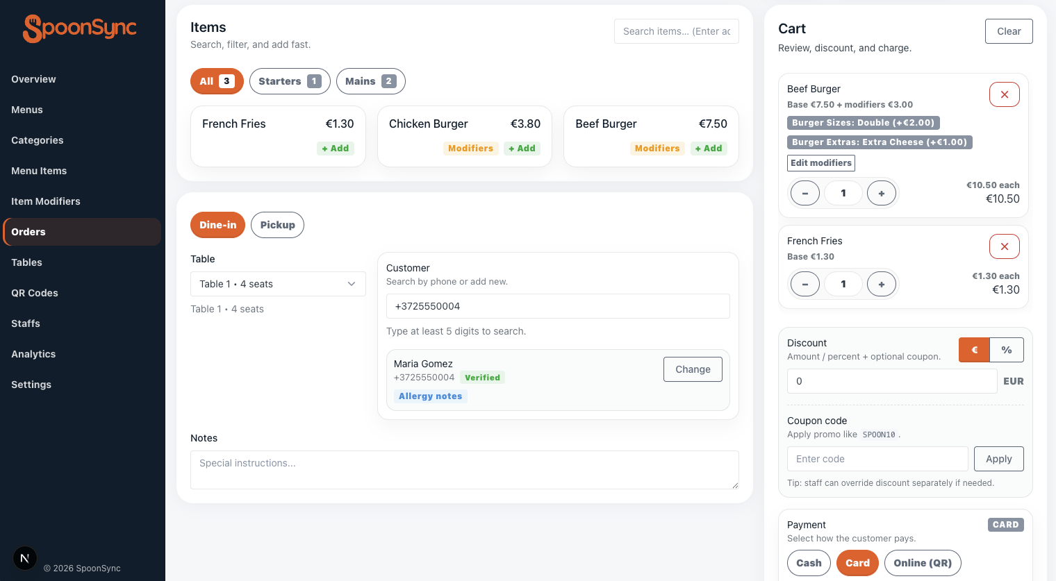 SpoonSync product preview